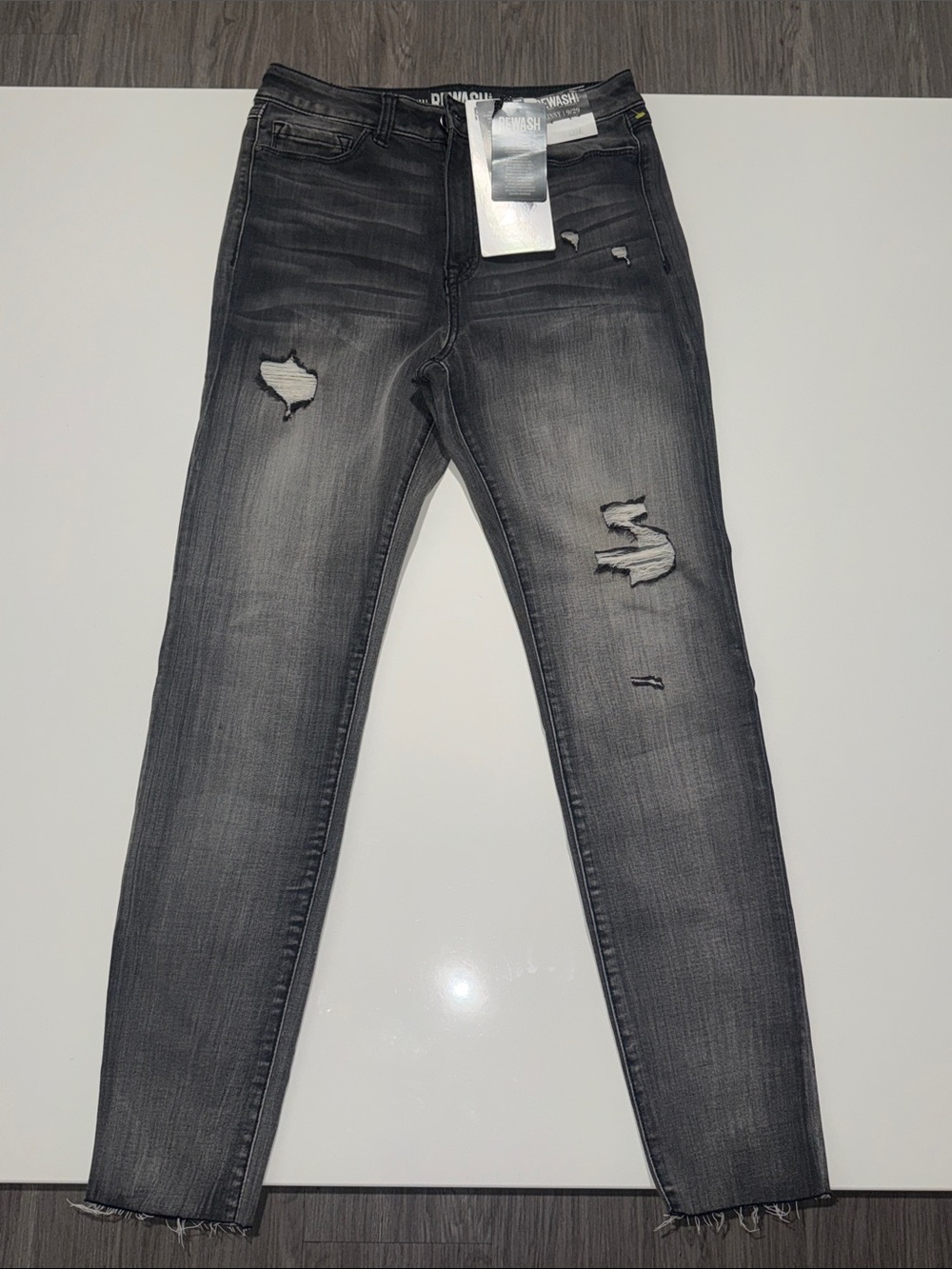 Rewash Men's Slim Distressed Black-Gray Jeans Size 9/29